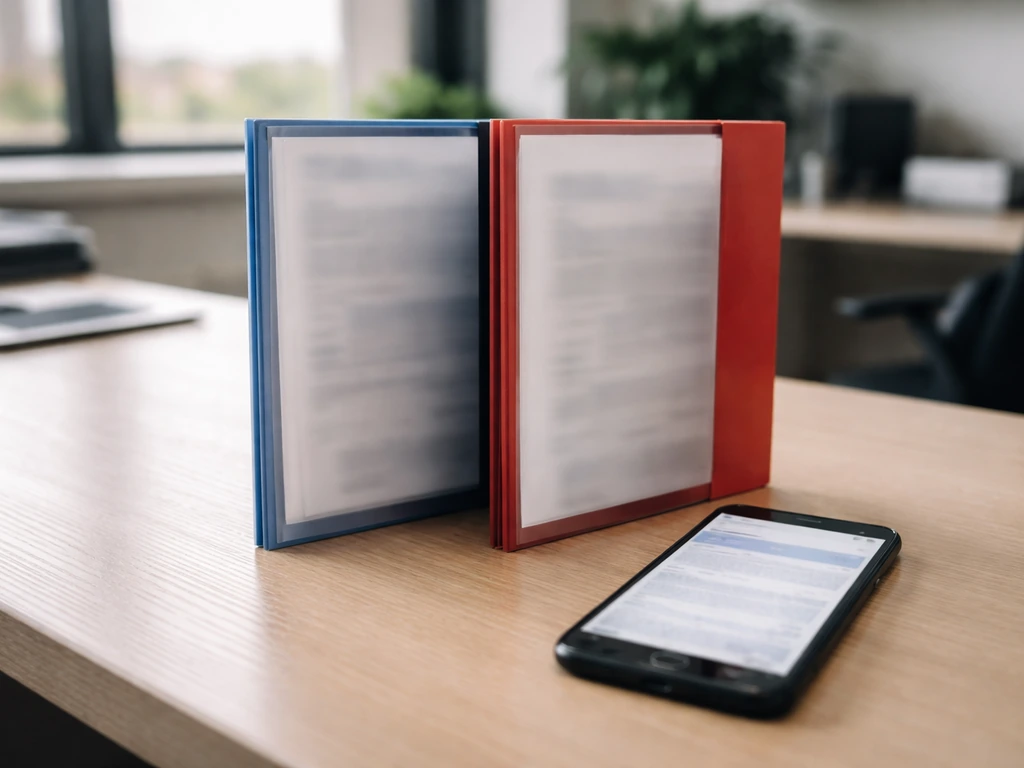 Blurred documents and a smartphone on an office desk, suggesting identity verification for a common name.