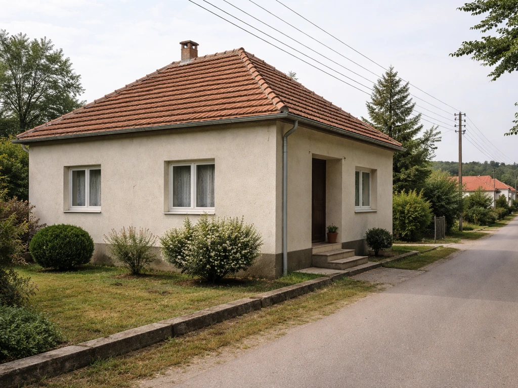 Quiet residential street in Mrčajevci with a typical house exterior and yard, suggesting publicly recorded real estate.